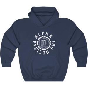 Greekgear Alpha Epsilon Phi Unisex College Seal Hoodie(Navy)