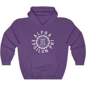 Greekgear Alpha Epsilon Phi Unisex College Seal Hoodie(Purple)