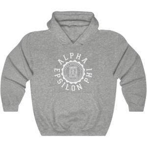 Greekgear Alpha Epsilon Phi Unisex College Seal Hoodie(Sport Grey)