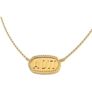 Greekgear Alpha Omicron Pi AOII Athena Necklace(Gold Plated)