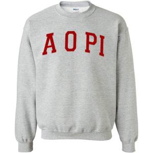 Greekgear Alpha Omicron Pi AOII Nickname College Crew(Light Grey)