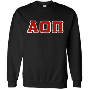 Greekgear Alpha Omicron Pi Lettered Crewneck(1. Black)