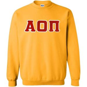 Greekgear Alpha Omicron Pi Lettered Crewneck(Athletic Gold)