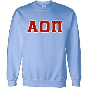 Greekgear Alpha Omicron Pi Lettered Crewneck(Light Blue)