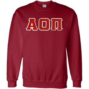 Greekgear Alpha Omicron Pi Lettered Crewneck(Maroon)