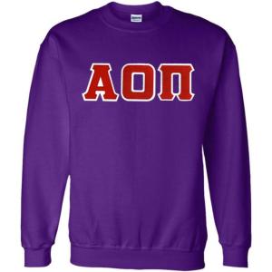 Greekgear Alpha Omicron Pi Lettered Crewneck(Purple)