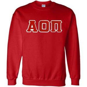 Greekgear Alpha Omicron Pi Lettered Crewneck(Red)
