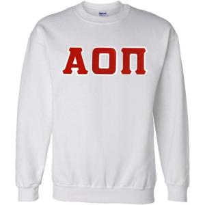 Greekgear Alpha Omicron Pi Lettered Crewneck(White)