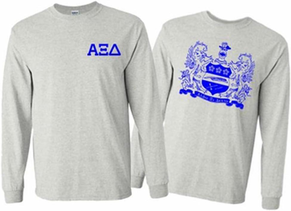 imageAlpha Xi Delta World Famous Crest Long Sleeve TShirtLight Grey