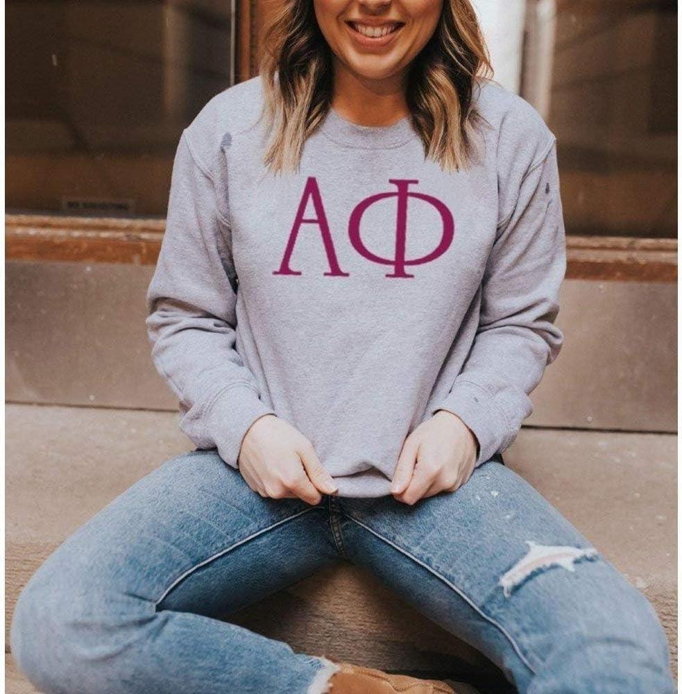 imageGreekgear Alpha Phi University Crewneck SweatshirtLight Grey