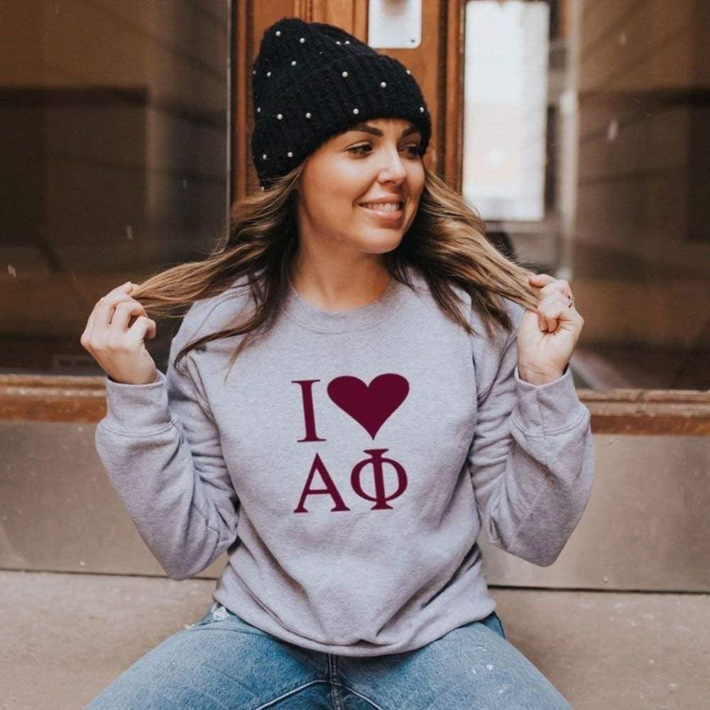 imageI Love Alpha Phi Crewneck SweatshirtLight Grey