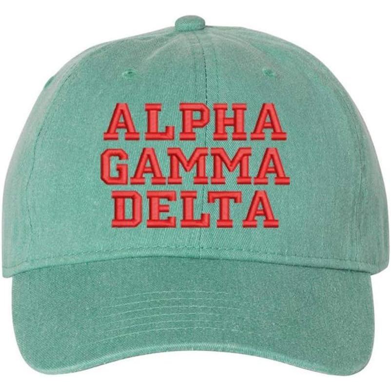 imageAlpha Gamma Delta Pigment Dyed Baseball CapSea Foam WRed Thread Color