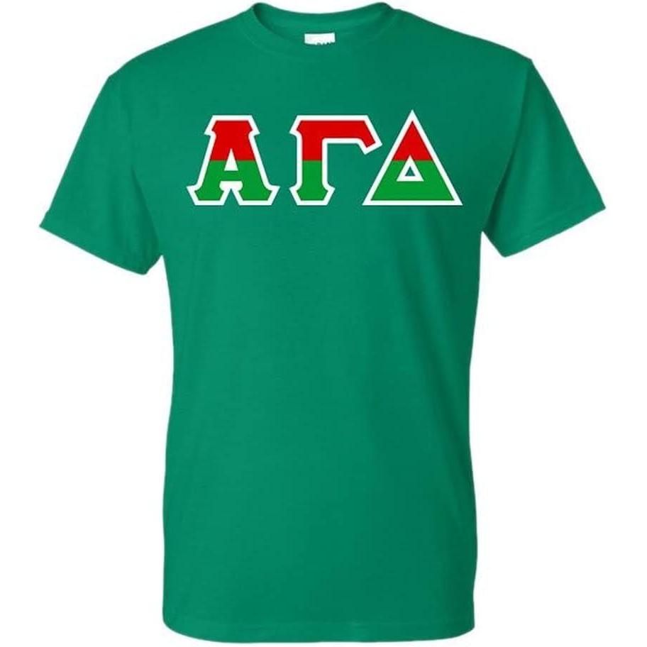 imageAlpha Gamma Delta Two Tone Greek Lettered TShirtKelly Green