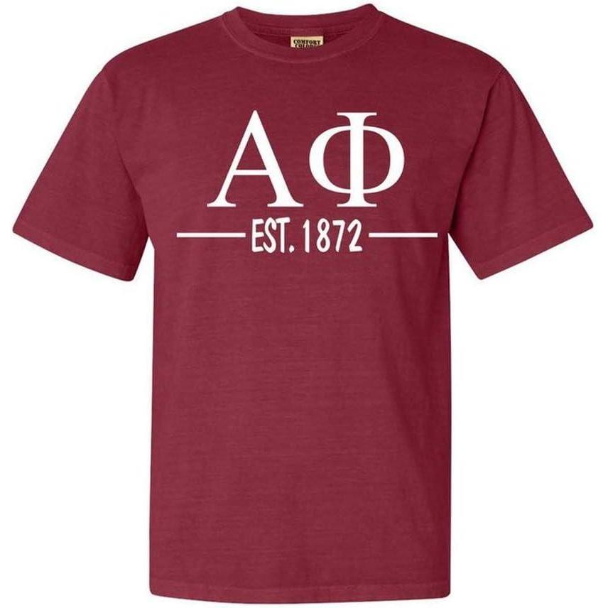 imageAlpha Phi Custom Greek Lettered Short Sleeve TShirtBrick