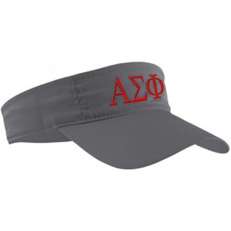 imageAlpha Phi Greek Letter VisorCharcoal WRed Thread Color