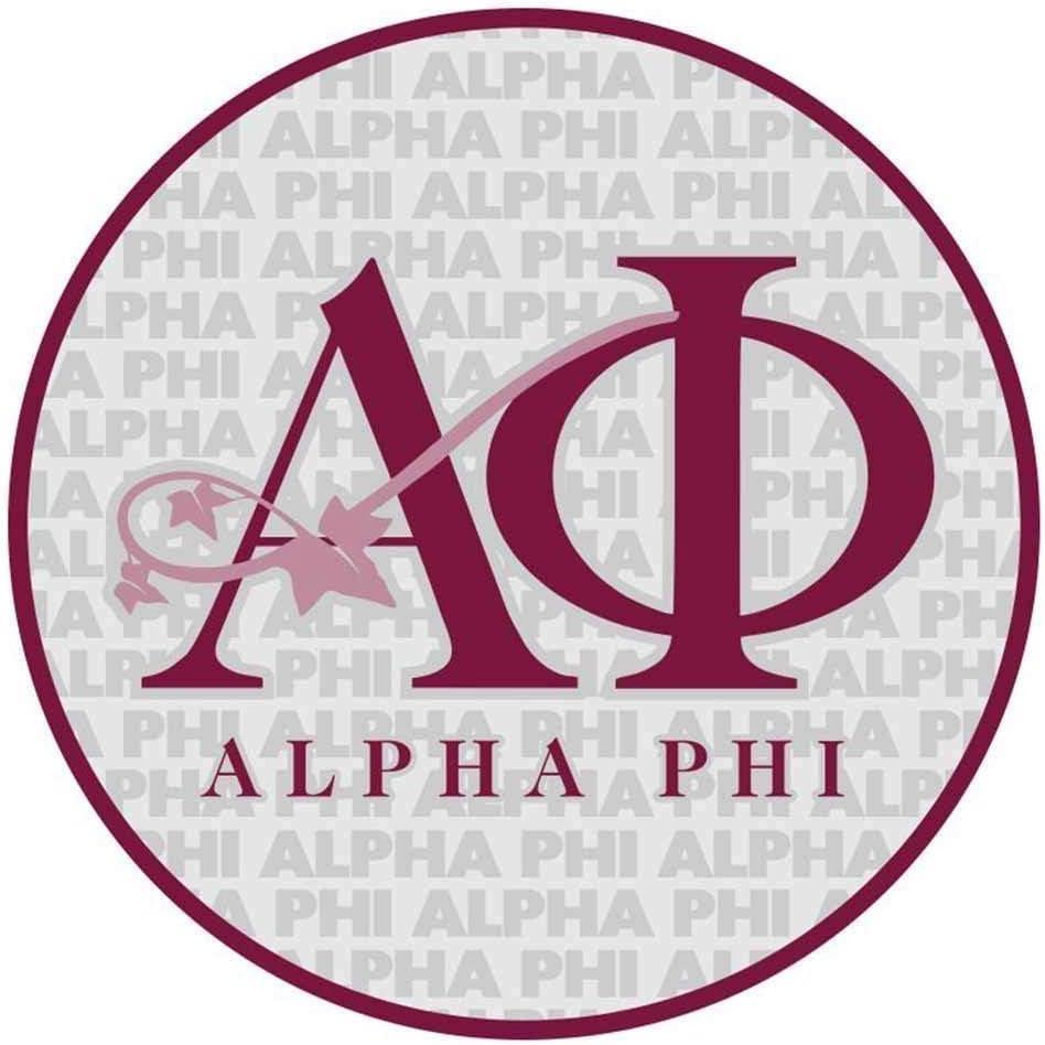 imageAlpha Phi Mascot Round Decals