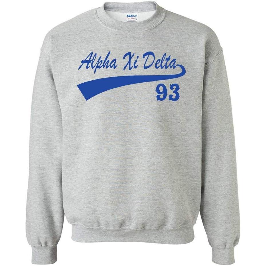 imageAlpha Xi Delta Tail Crewneck SweatshirtLight Grey
