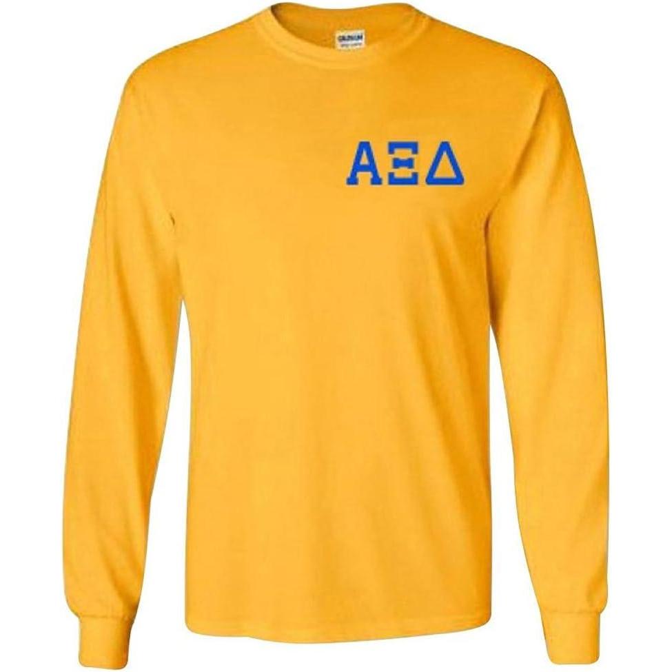 imageAlpha Xi Delta World Famous Crest Long Sleeve TShirtGold