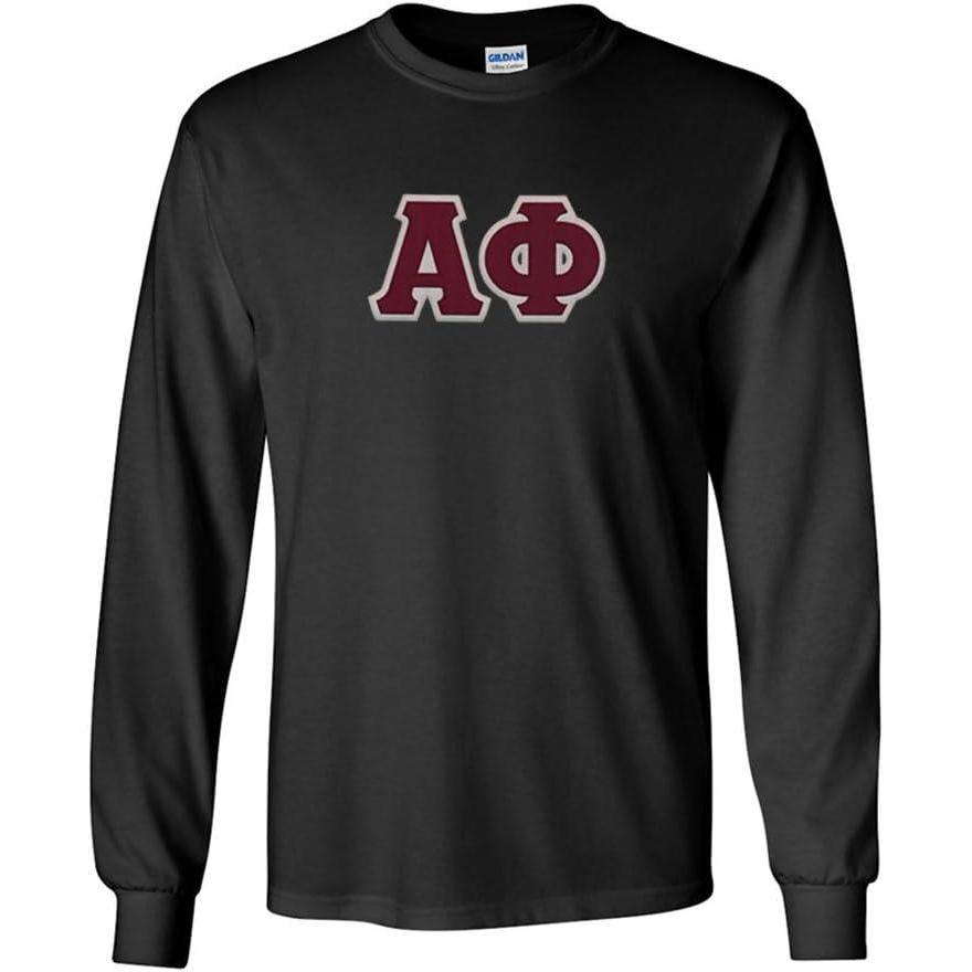 imageGreekgear Alpha Phi Lettered Long Sleeve TeeBlack