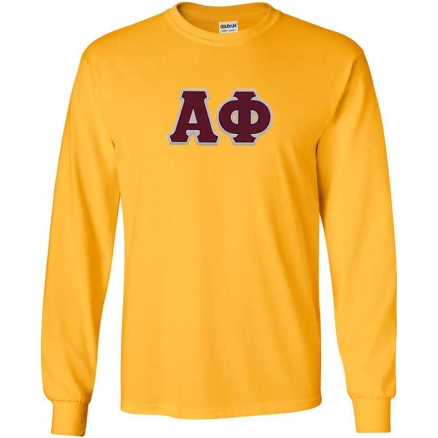 imageGreekgear Alpha Phi Lettered Long Sleeve TeeGold