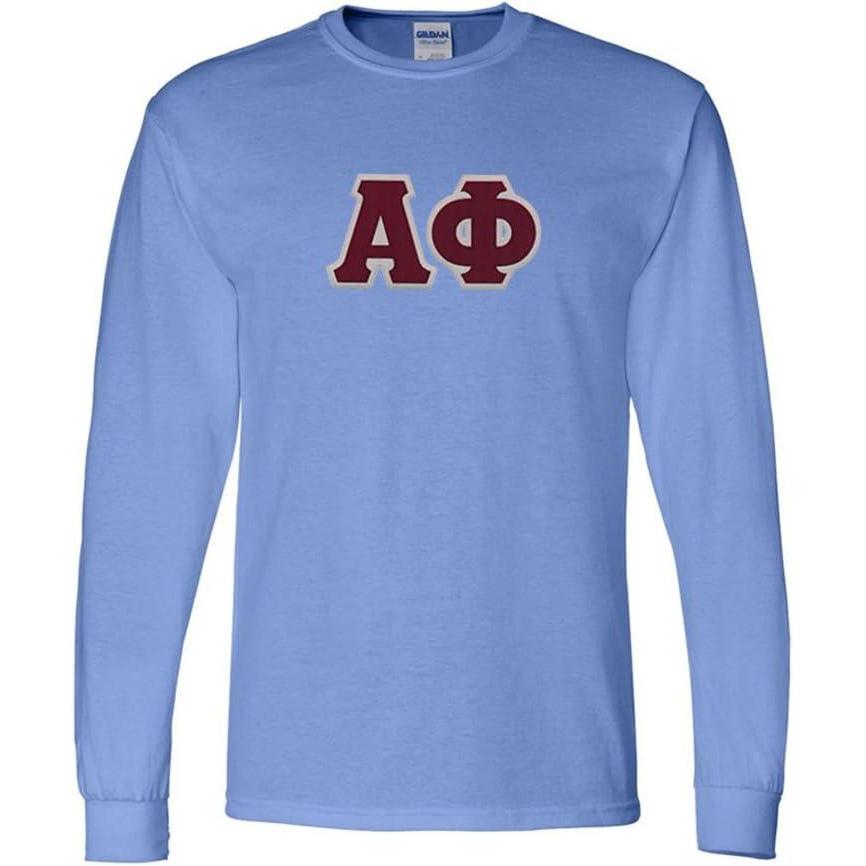 imageGreekgear Alpha Phi Lettered Long Sleeve TeeLight Blue