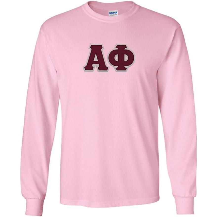 imageGreekgear Alpha Phi Lettered Long Sleeve TeeLight Pink