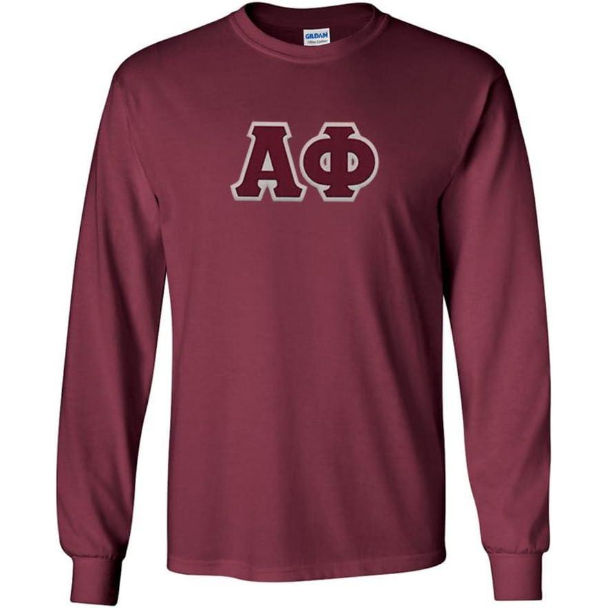 imageGreekgear Alpha Phi Lettered Long Sleeve TeeMaroon