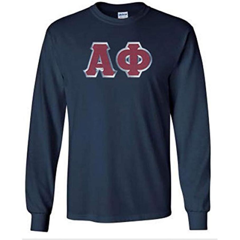 imageGreekgear Alpha Phi Lettered Long Sleeve TeeNavy Blue