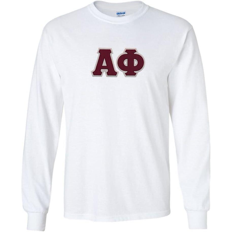 imageGreekgear Alpha Phi Lettered Long Sleeve TeeWhite