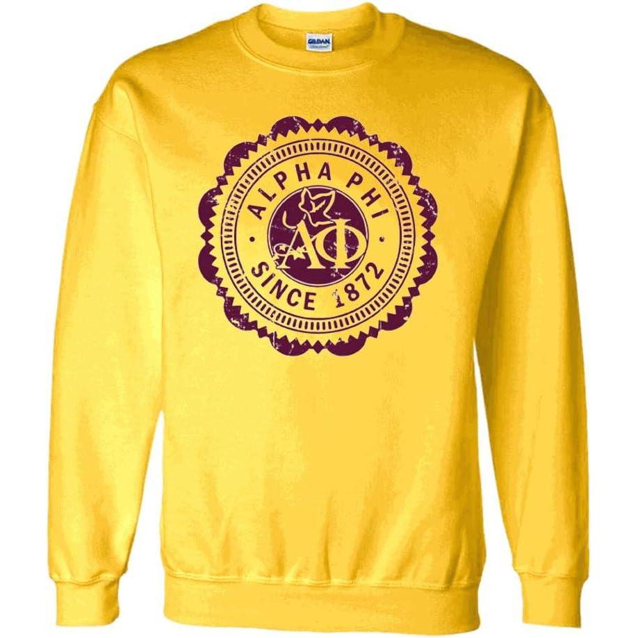 imageGreekgear Alpha Phi Seal Crew Neck SweatshirtGold