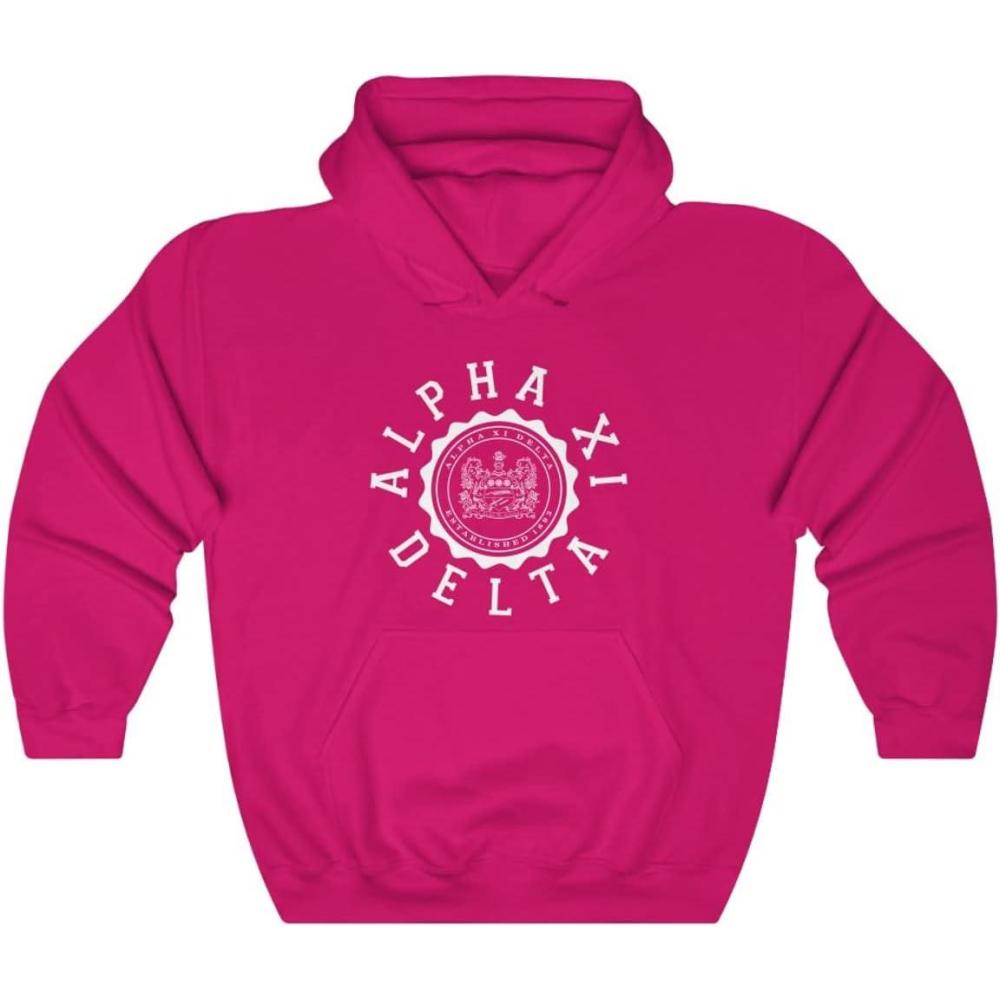 imageGreekgear Alpha Xi Delta Unisex College Seal HoodieHeliconia