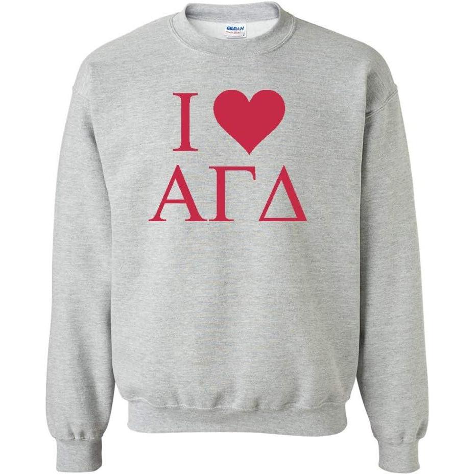 imageI Love Alpha Gamma Delta Crewneck SweatshirtLight Grey