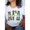 Alpha Gamma Delta Floral Big Lettered T-Shirt(White)