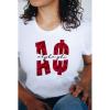 Alpha Phi Floral Big Lettered T-Shirt(White)