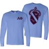Alpha Phi World Famous Crest Long Sleeve T-Shirt(Sky Blue)