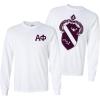 Alpha Phi World Famous Crest Long Sleeve T-Shirt(White)
