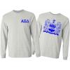 Alpha Xi Delta World Famous Crest Long Sleeve T-Shirt(Light Grey)