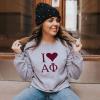 I Love Alpha Phi Crewneck Sweatshirt(Light Grey)