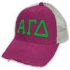 Alpha Gamma Delta Distressed Trucker Hat(Naut Red/ Tan)