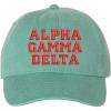 Alpha Gamma Delta Pigment Dyed Baseball Cap(Sea Foam W/Red Thread Color)