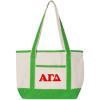 Alpha Gamma Delta Sailing Tote Bag(Natural/ Lime Green)
