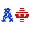 Alpha Phi American Flag Greek Letter Sticker