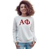 Alpha Phi Arched Greek Lettered Crewneck Sweatshirt(Light Grey)