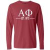 Alpha Phi Custom Greek Lettered Long Sleeve T-Shirt(Brick)