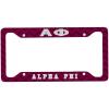 Alpha Phi Custom License Plate Frame Maroon