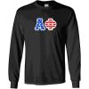 Alpha Phi Greek Letter American Flag Long Sleeve Tee(Black)