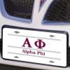 Alpha Phi Lettered Lines License Cover