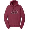 Greekgear Alpha Phi Pigment-Dyed Lettered Hooded Sweatshirt(Merlot)
