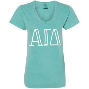 Alpha Gamma Delta V-Neck T-Shirt(Lagoon)