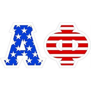 Alpha Phi American Flag Greek Letter Sticker